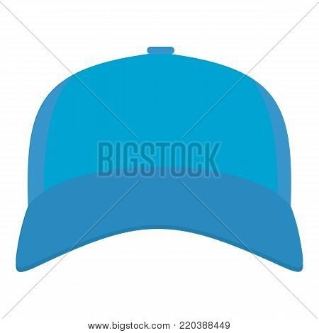 Baseball cap in front icon. Flat illustration of baseball cap in front vector icon for web.
