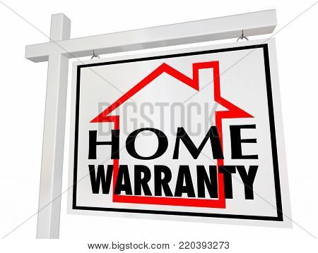 Home Warranty House for Sale Sign Guarantee 3d Illustration