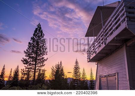 Fire lookout at twilight - HDR - High resolution