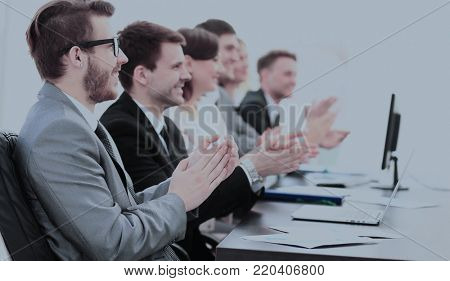 chief and businessman team on the presentation of the Rapporteur