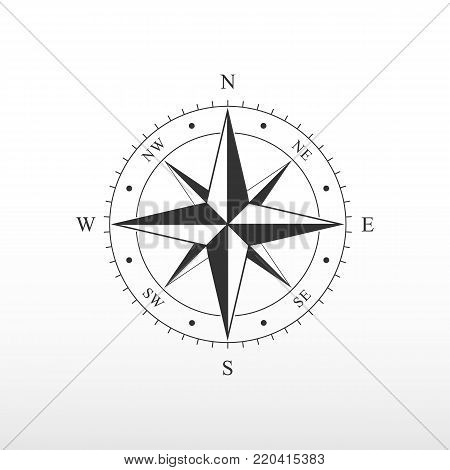 Nautical compass icon. Pictograph of compass. side of the world.