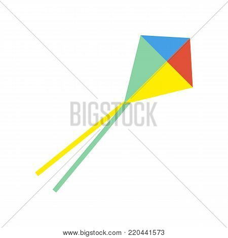 Kite flying. Icon on isolated background. Atributes for summer sports activities