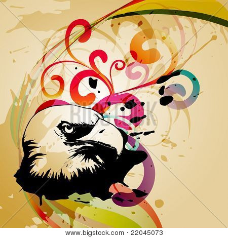 Águia grungy abstrata arte ilustração