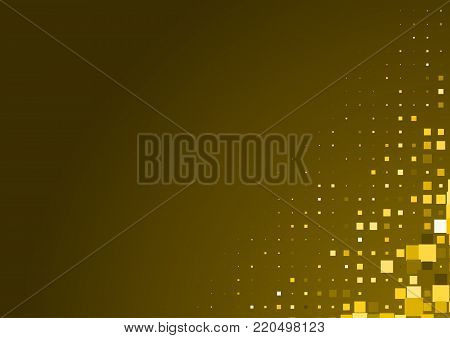 Halftone Background Made Of Gold Squares