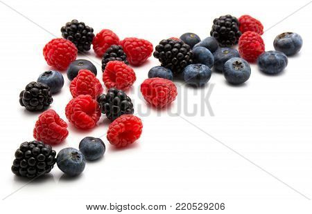 raw fresh Berries isolated on white background