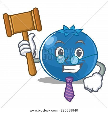 Judge blueberry character cartoon style vector illustration