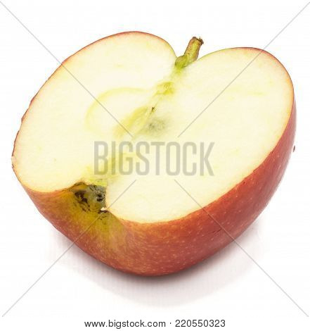 One Kanzi apple half isolated on white background