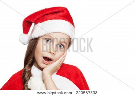 Close-up Portrait of a Christmas Little Girl