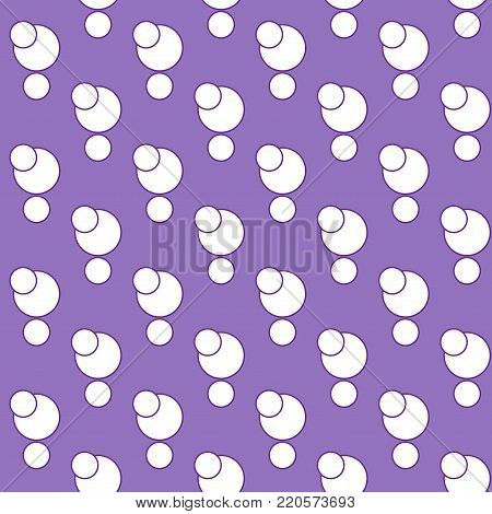 Circle white on lilac background. Fashion graphic seamless pattern design. Modern stylish abstract texture. Colorful template for prints, textiles, wrapping, wallpaper, etc. Vector illustration