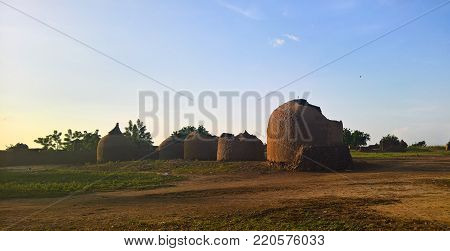 Panoramic view to Bkonni village of Hausa people near Tahoua, Niger