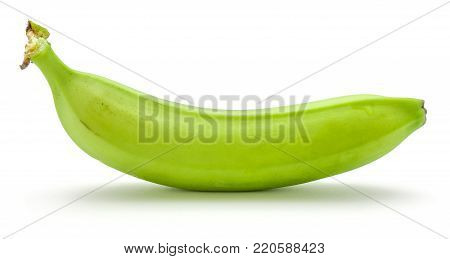 One whole plantain isolated on white background