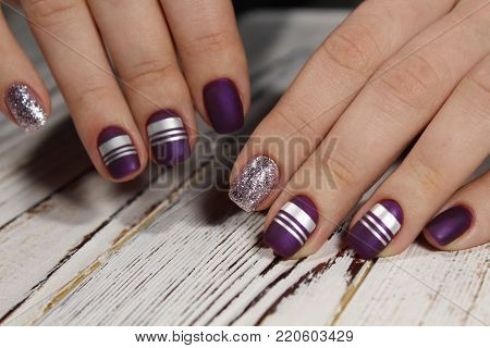 Beautiful Purple Manicure