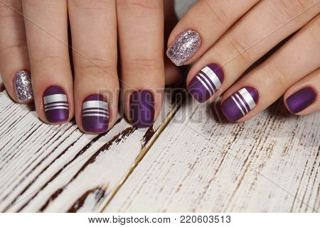 Beautiful Purple Manicure