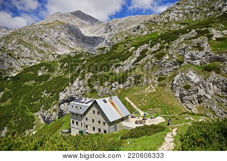 Kokrsko saddle with Grintovec mountain in the north part of Slovenia
