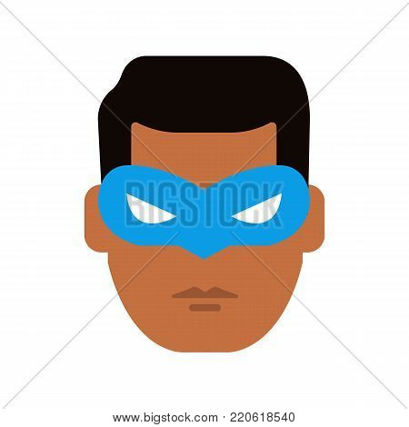 Super hero face character isolated on background. Vector stock.