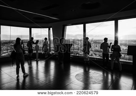 PRAGUE, CZECH REPUBLIC - JULY 3: Zizkov television tower on July 3, 2017 in Prague