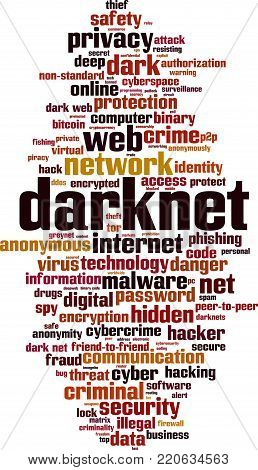 Darknet word cloud concept. Vector illustration on white