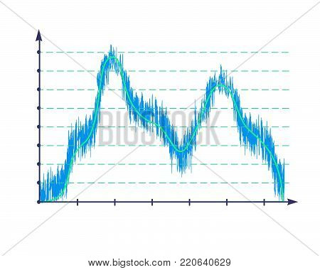 Schedule in vector for design and illustration presentations. A visual representation of the function. Graph curve.
