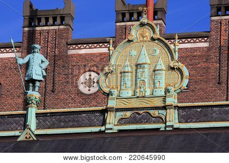 Fragment Of The Copenhagen City Hall, Denmark. View From The Courtyard.
