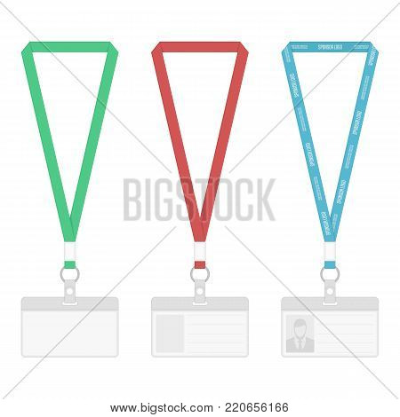 set lanyard template plastic vector photo bigstock lanyard template