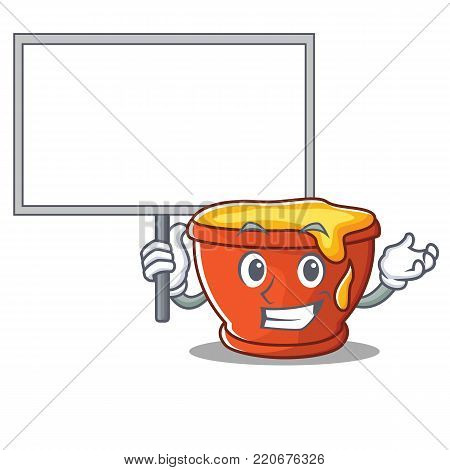 Bring board honey character cartoon style vector illustration
