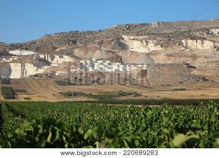 Marble Quarry in Custonaci on Sicily. Italy