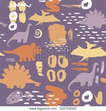 Seamless pattern with cute dinosaurs for children textile, posters and other design