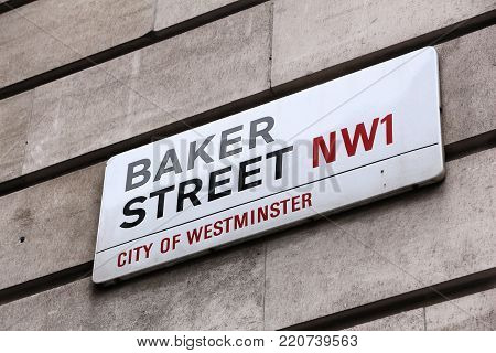 London, Uk - July 7, 2016: Baker Street Sign In London, Uk. London Is The Most Populous City In The 