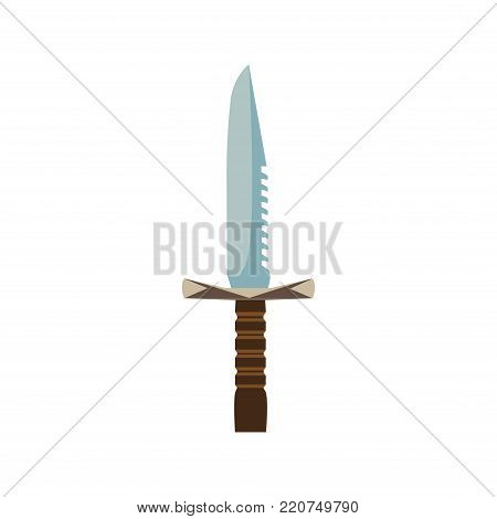 Knife sword weapon ancient vector illustration isolated design. Sharp military war medieal dagger warrior blade