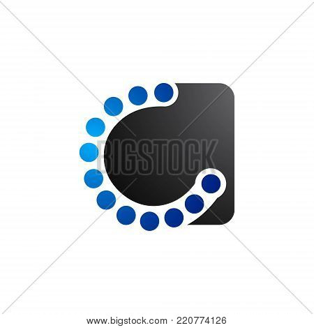 Points letter c with square blunt Initial alphabet Logo Template