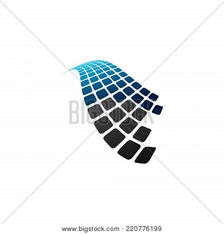 Logo stylized spherical surface with abstract shapes. This logo is suitable for global company, world technologies and media and publicity agencies