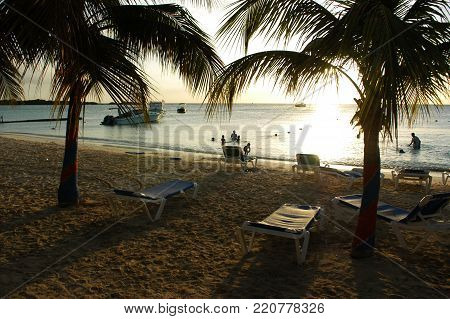 Sea and beach on summer sunny day