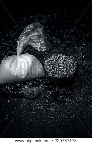 Close Up Of Ingredients Of Ayurvedic Treatment Of Stomaches I.e.cumin, Cuminum Cyminum And Yogurt, L