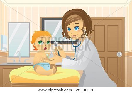 Педиатр с ребенком