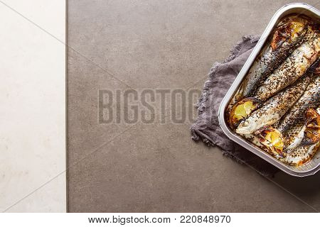 Frozen Sardines. Cornish. For Grill And Bbg. Dark Background.