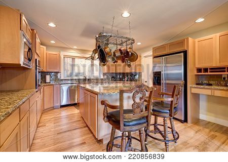 Nice Craftsman Home Exterior On Blue Sky Background