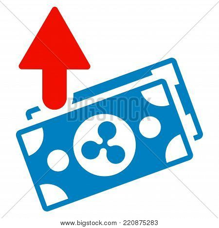 Ripple Expences Banknotes flat vector icon. An isolated ripple expences banknotes design element on a white background.