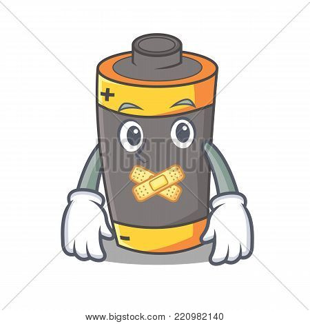 Silent battery mascot cartoon style vector illustration