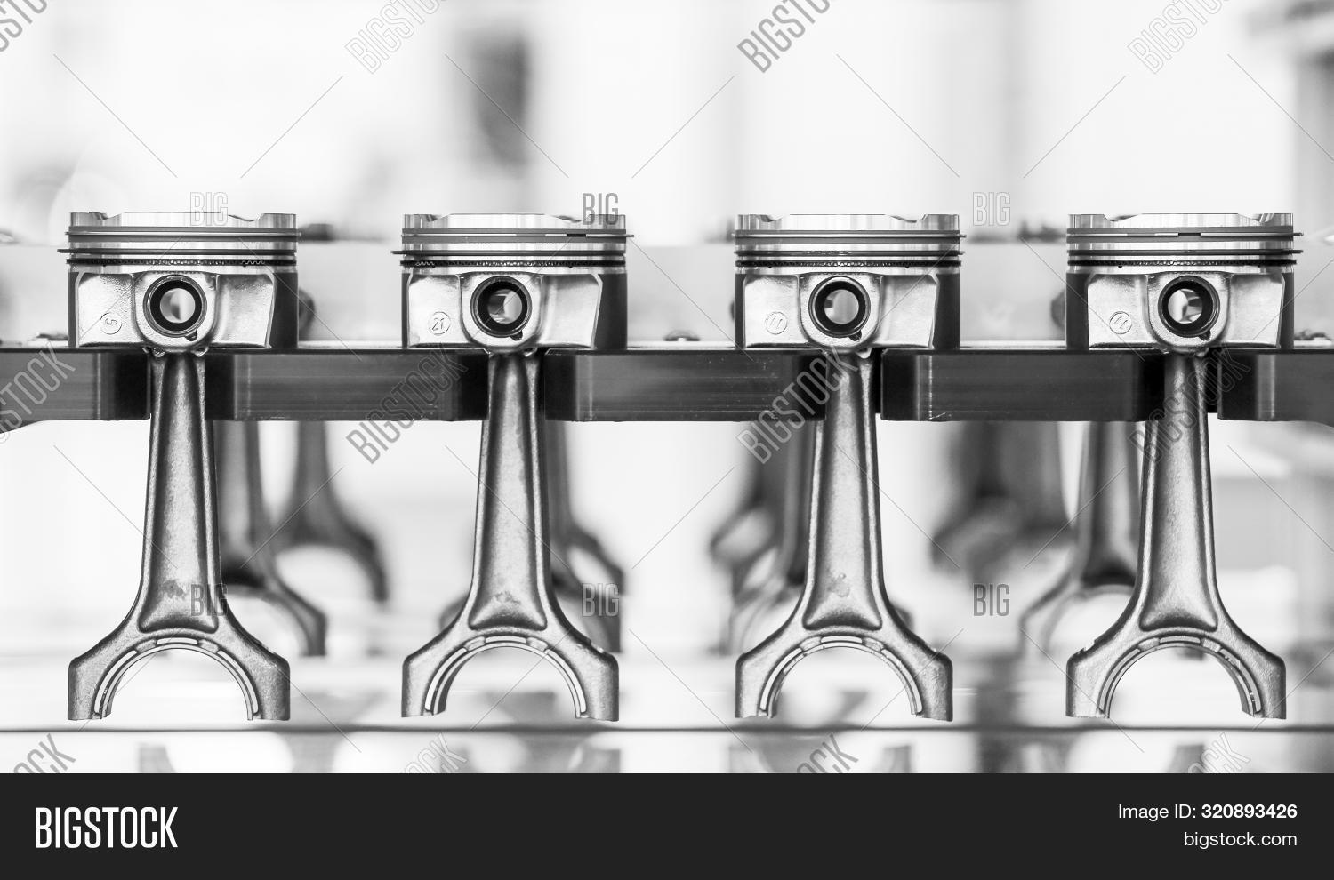 Engine Piston Rack New Pistons On Rack Image & Photo (Free Trial) | Bigstock