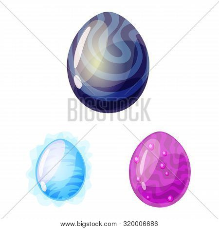 Vector Illustration Of Dinosaur And Magic Icon. Set Of Dinosaur And Fantasy Vector Icon For Stock.