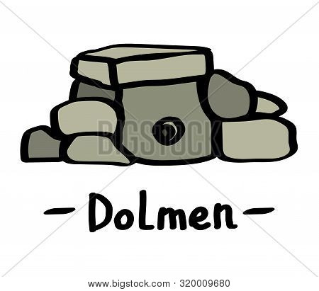 Dolmen And Stones On A White Background. Vector Illustration.
