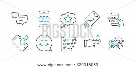 Set Of Technology Icons, Such As Text Message, E-mail, Loyalty Star, Survey Checklist, Star, Educati