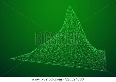 Wireframe Terrain Background. Cyberspace Landscape Grid Technology Vectorillustration
