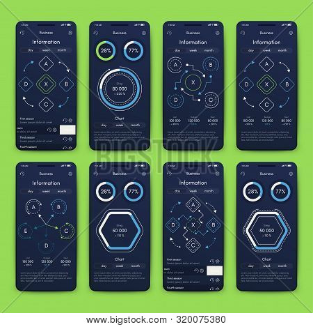Vector Graphics Set Mobile Infographics. Stock Vector