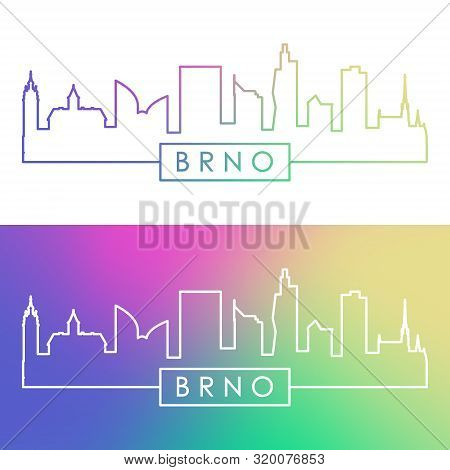 Brno Skyline. Colorful Linear Style. Editable Vector File.