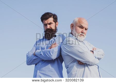 Men Generation. Family Generation: Future Dream And People Concept. Male Multi Generation Family. Ma