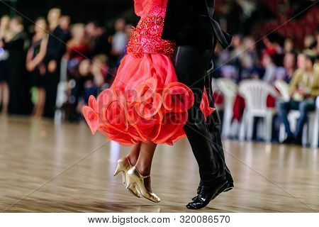 Feet Man And Woman Dancers On Floor Ballroom Dance