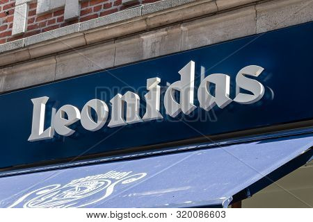 Brussels, Belgium - June 6, 2019: Logo And Sign Of Leonidas. Leonidas Is Store With Belgian Chocolat