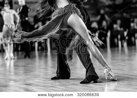 Passionate And Seductive Dance Couple Dancers Black And White Image