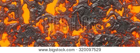 3D Illustration. Volcano- Background Magma